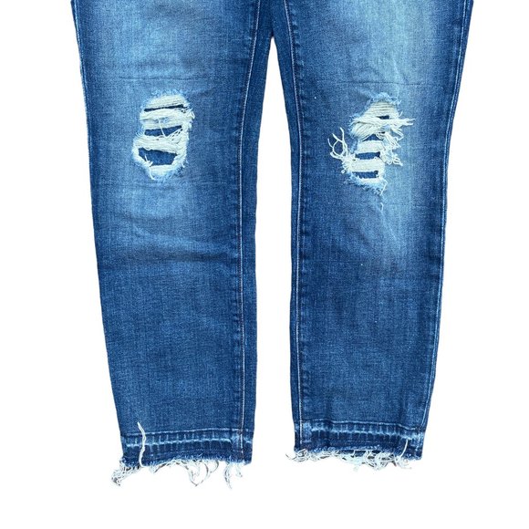 J Brand Ellis Villain Distressed Ripped Women's Denim Jeans with raw hem-size 26 - Picture 2 of 16